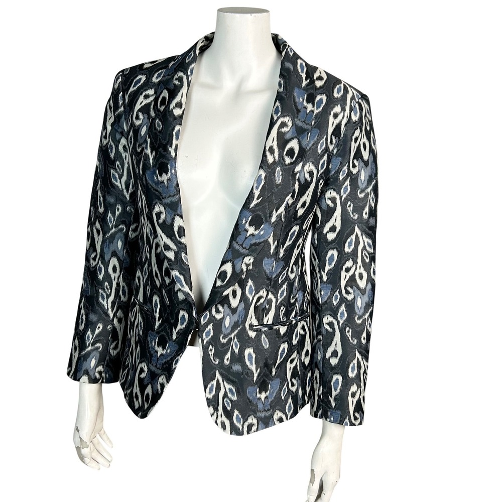 Rag‎ & Bone Blazer Jacket Women's Size 10 Ikat Statement Tuxedo Menswear Office